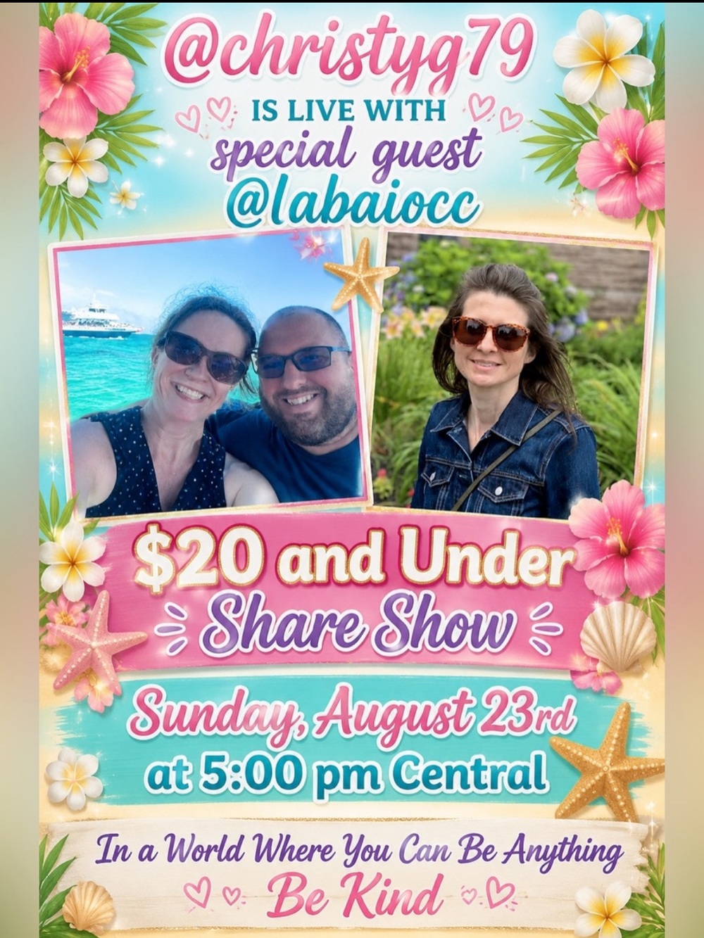 $20 & Under Share Show @labaoicc
August 23rd. 5:00 central-